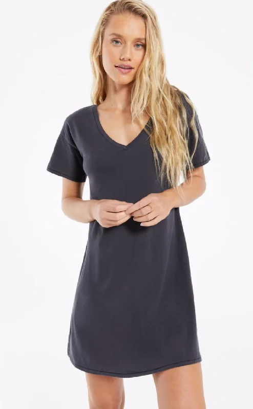 Z SUPPLY BIRDIE ORGANIC MINI DRESS IN GREY