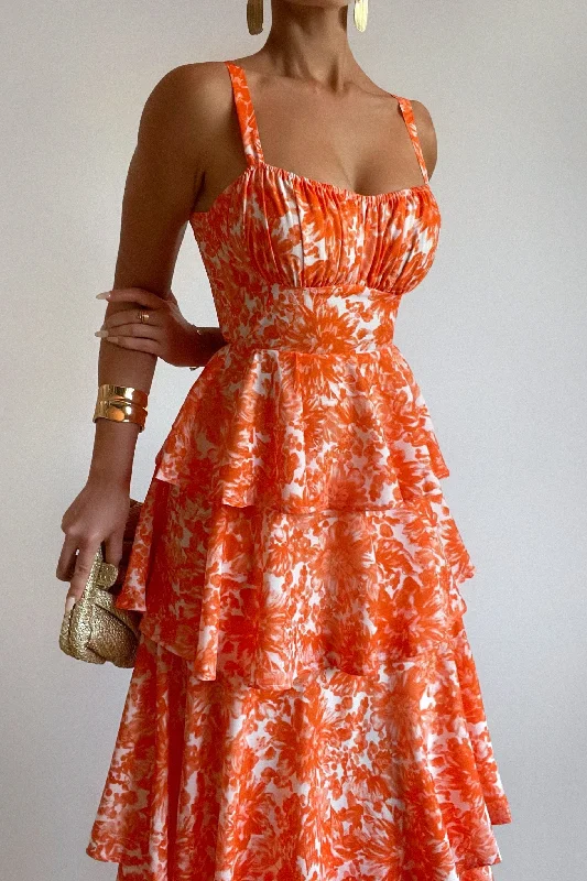 Daily Specials Darcy Floral Maxi Dress - Orange