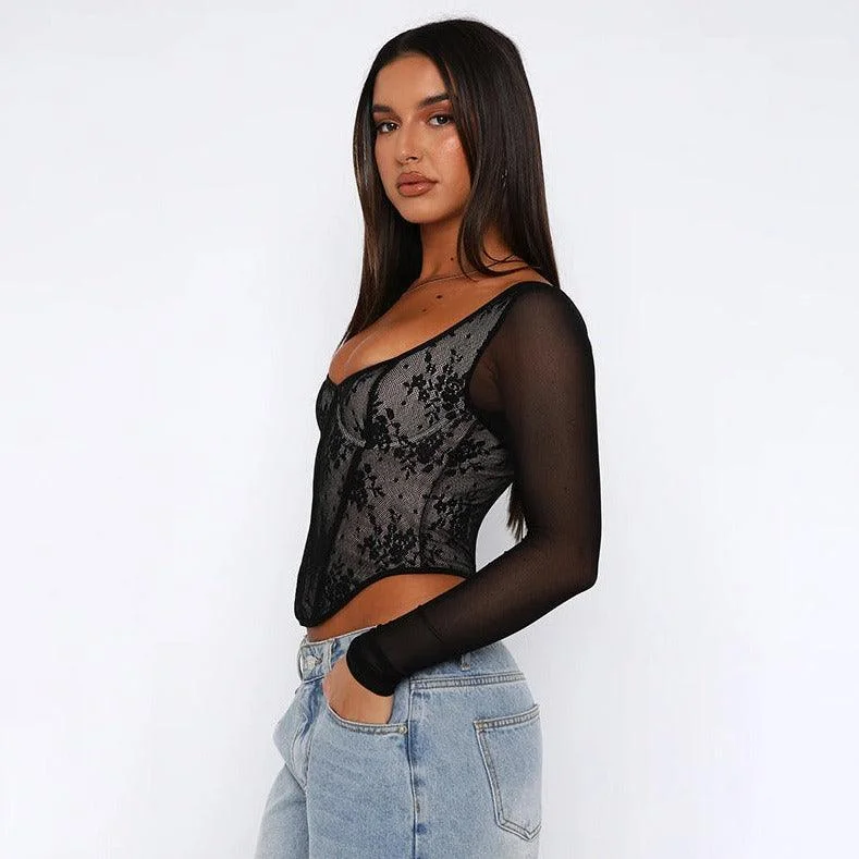 Maxime Lace Long-sleeved Top