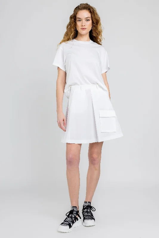 Organic Cotton Mini Skirt in Bianco