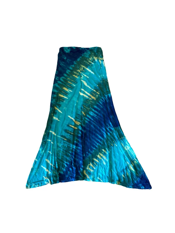 MAXI SKIRT IN TURQUOISE TYE DYE