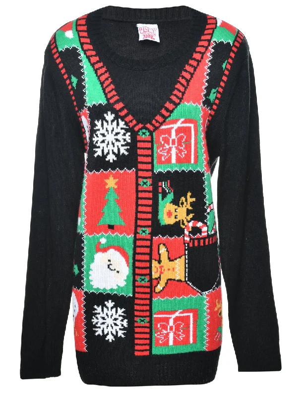 Black Christmas Jumper - L