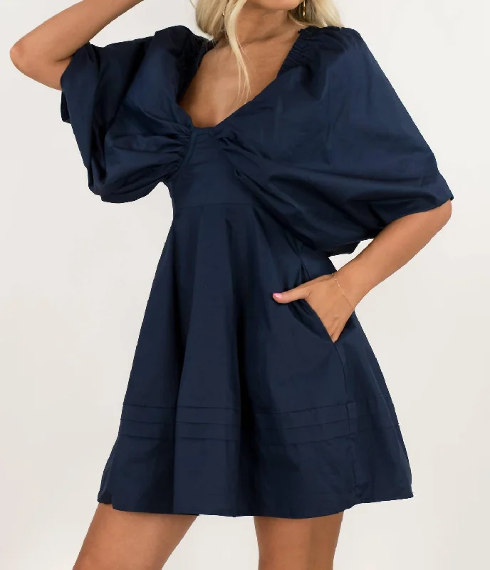 Poppy Mini Dress In Navy