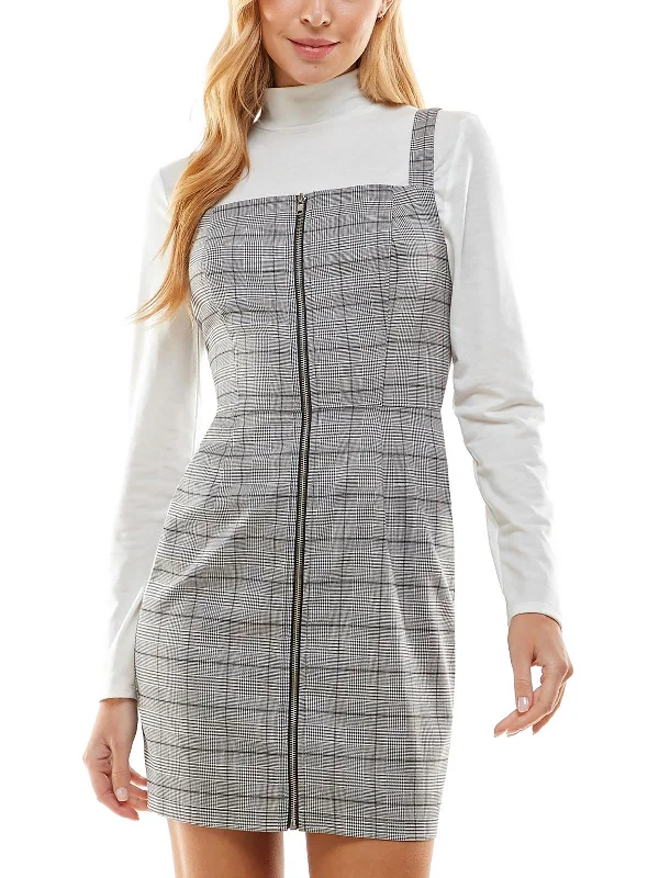 Womens Woven Jumper Sheath Dress