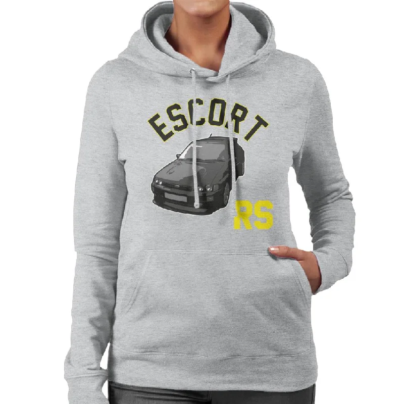 Ford Escort Black RS Cosworth Women's Hooded Sweatshirt