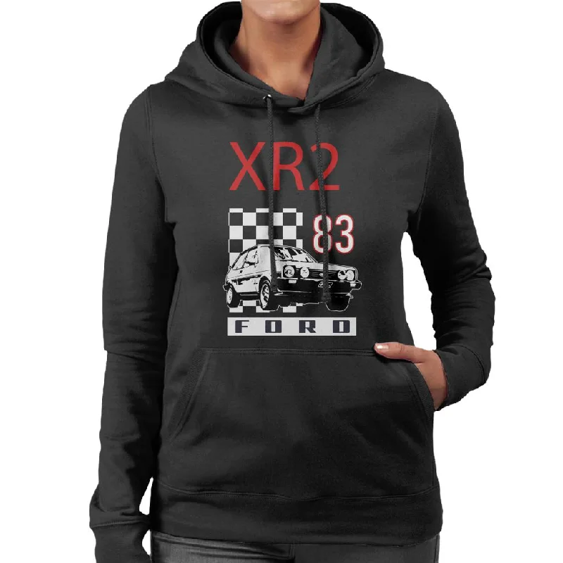 Ford XR2 83 Race Stripes Women's Hooded Sweatshirt