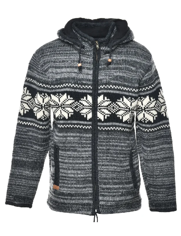 Hooded Nordic Cardigan - M