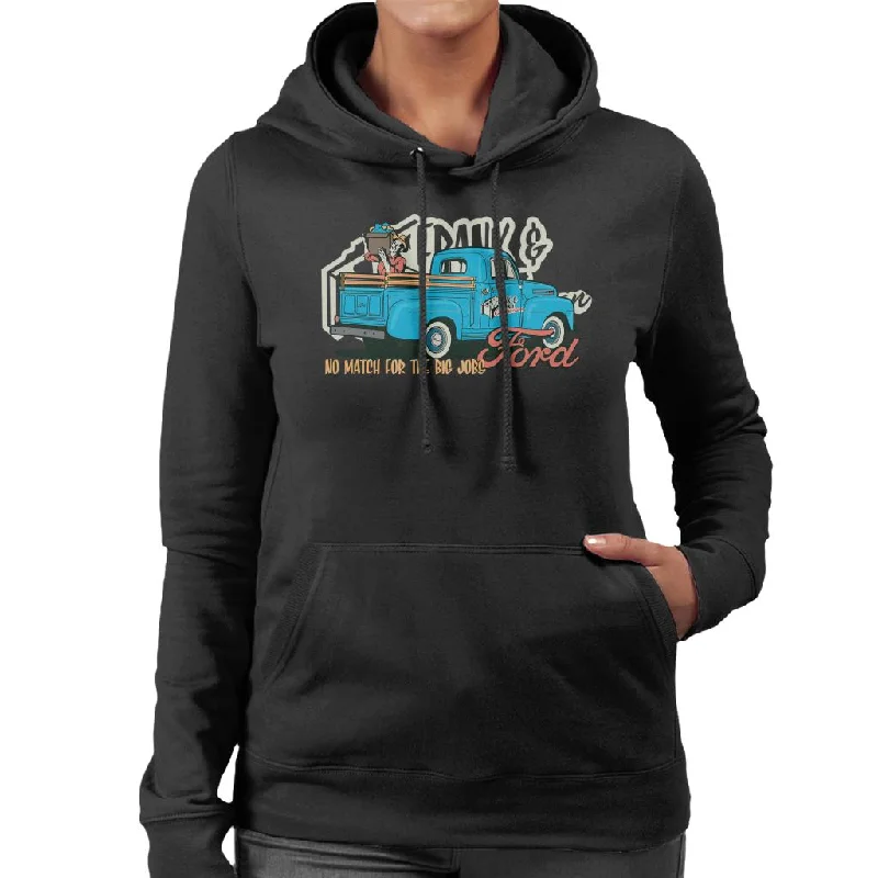 Ford Frank And Sons No Match For The Big Jobs Women's Hooded Sweatshirt