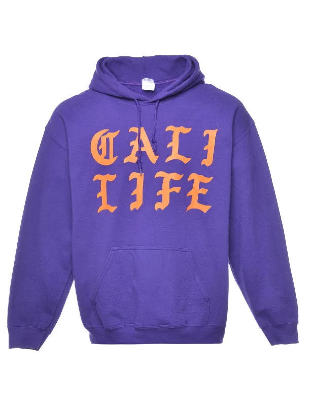 Purple Gali Life Printed Hoodie - S