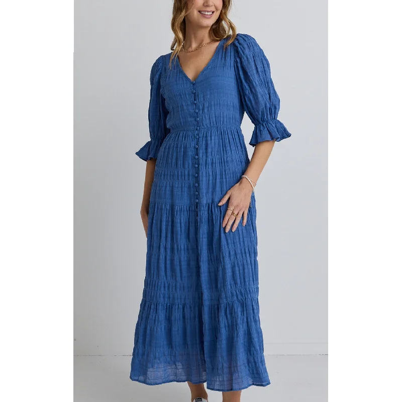 Dress Dreamy Tiered Maxi - Steel Blue