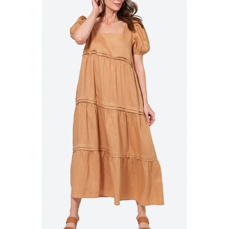 Dress La Vie Pintuck Maxi - Caramel