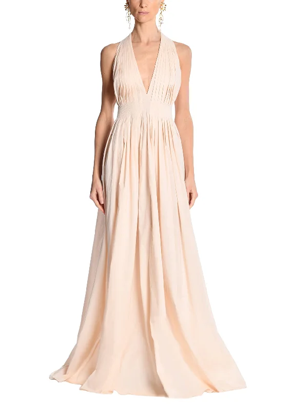 Waterfall Maxi Dress In Cotton Voile