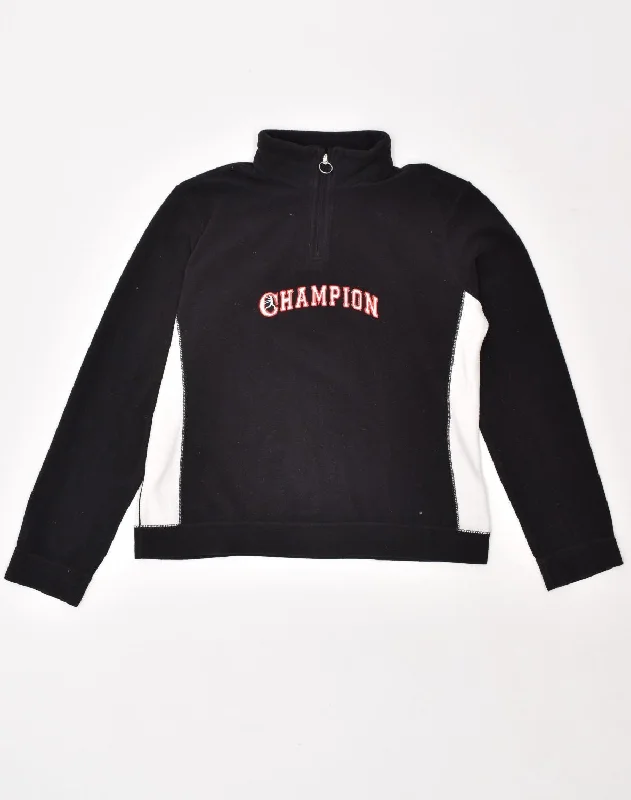 CHAMPION Womens Graphic Sweatshirt Jumper UK 18 XL Black Colourblock