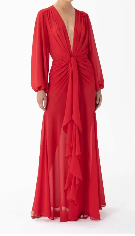 Quinne Dress In Crimson